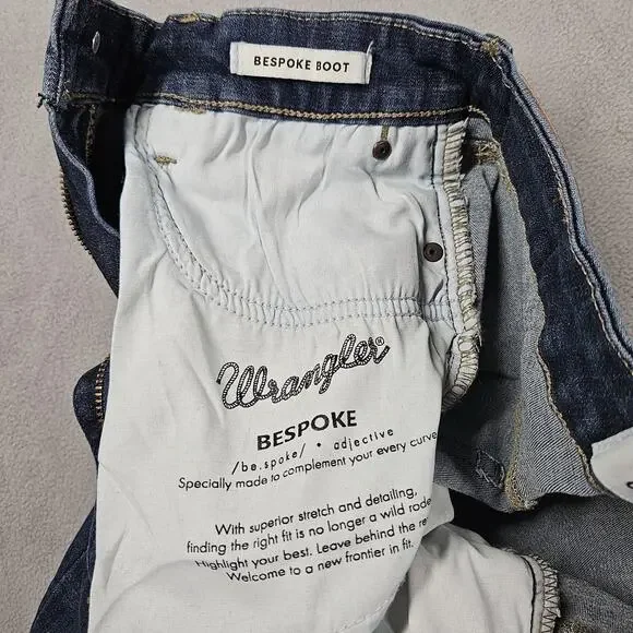 Wrangler Bespoke Bootcut Jeans 27x32.5 High Rise Lacey Jean Comfort Denim Dark - Picture 6 of 14